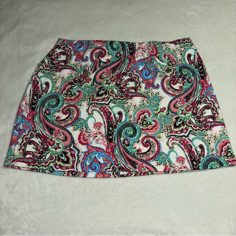 EUC Pappagallo Bright Paisley Skort Size XL - Picture 6 of 6